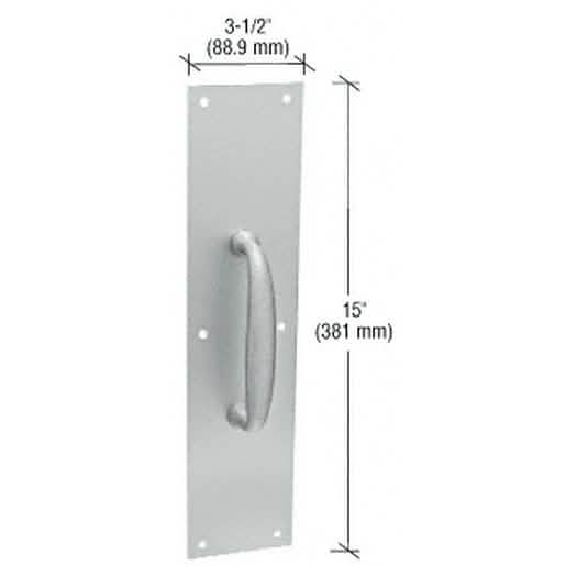 CRL Satin Aluminum 3-1/2\" x 15\" Pull Plate - Durable door hardware for sleek design