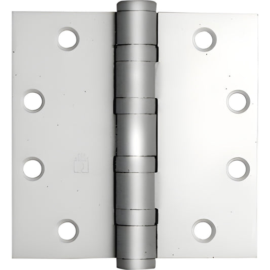 BB20A 4-1/2" x 4-1/2" satin chrome heavy-duty ball-bearing full-mortise door hinge with removable pin
