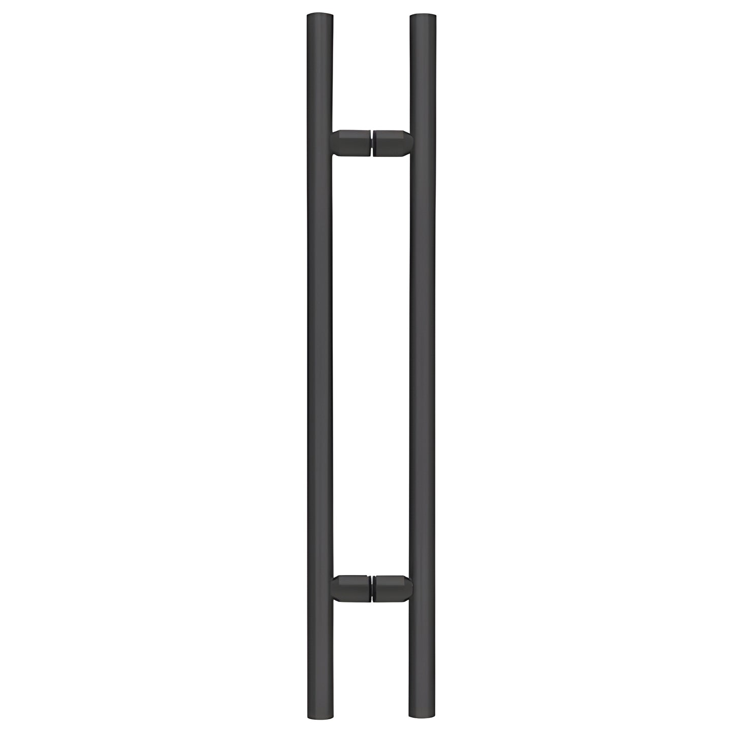 Matte black 36" ladder-style tubular shower door pull handle, 1-1/4" brass (SKU LP36MBL)