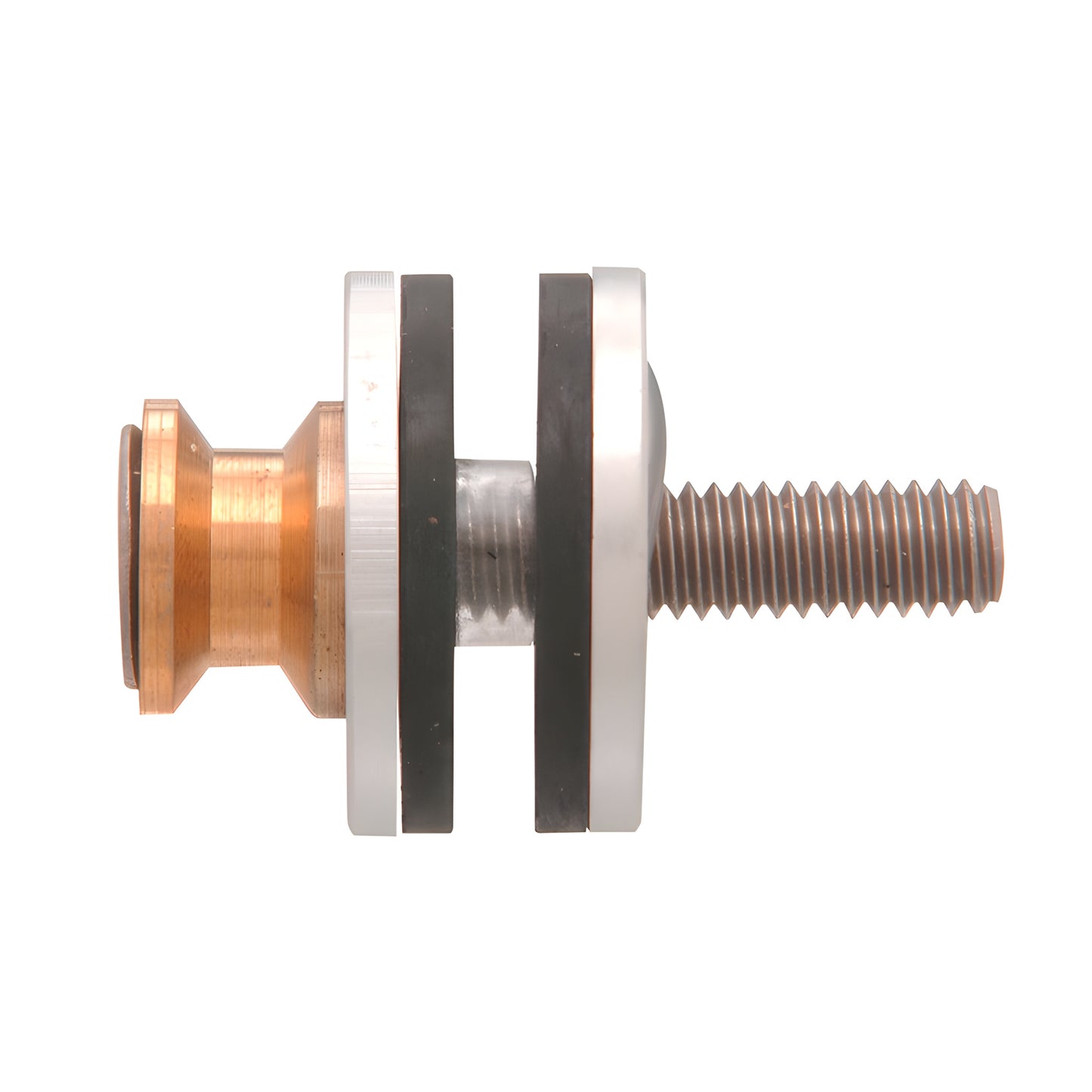 F40WKSA replacement washer kit for glass door pulls - stainless steel and plastic washers, grommet and shoulder bolt.