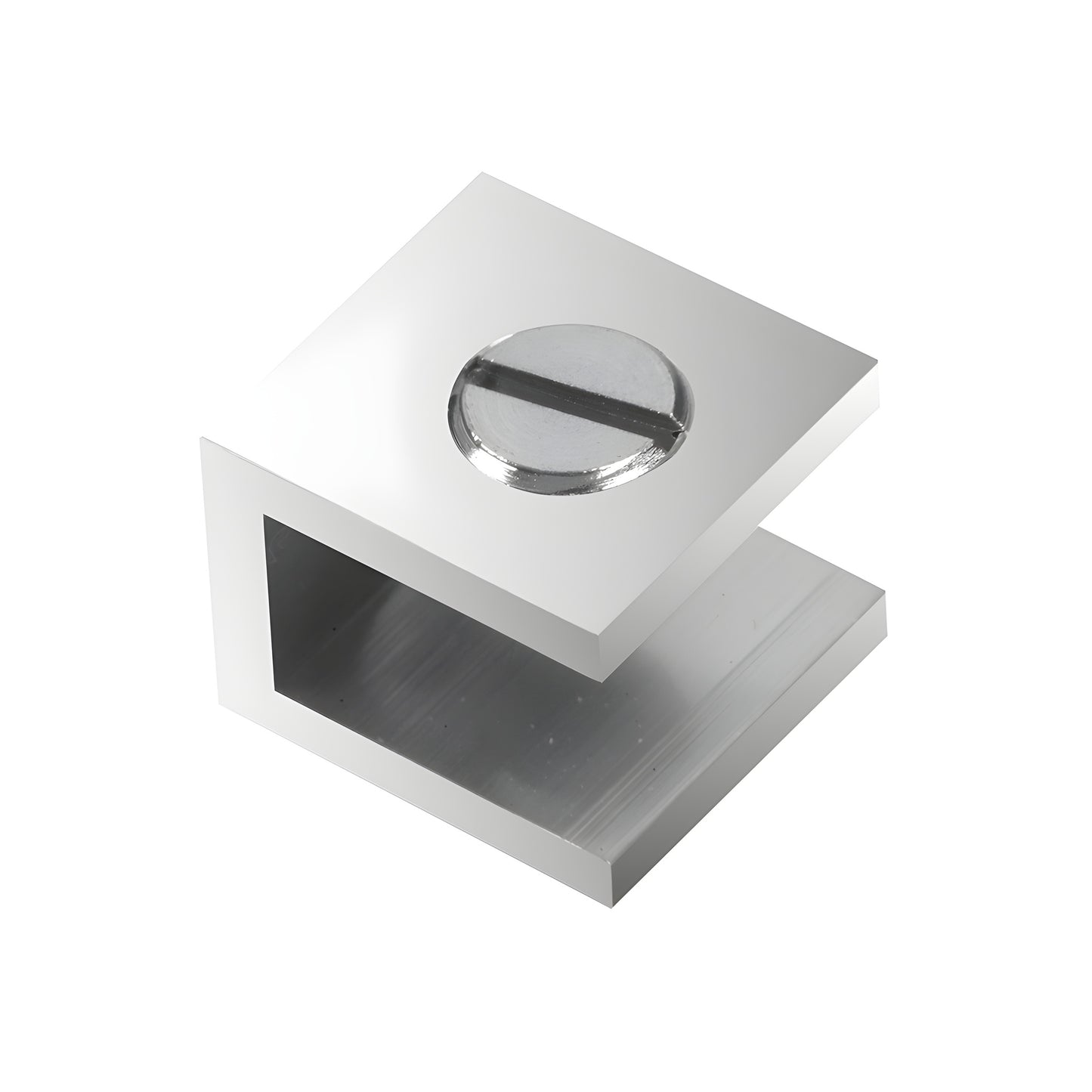 EH221 polished chrome brass set screw glass clamp, no drill design for 3/16-1/4 (5-6mm) glass