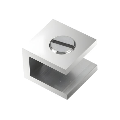 EH221 polished chrome brass set screw glass clamp, no drill design for 3/16-1/4 (5-6mm) glass