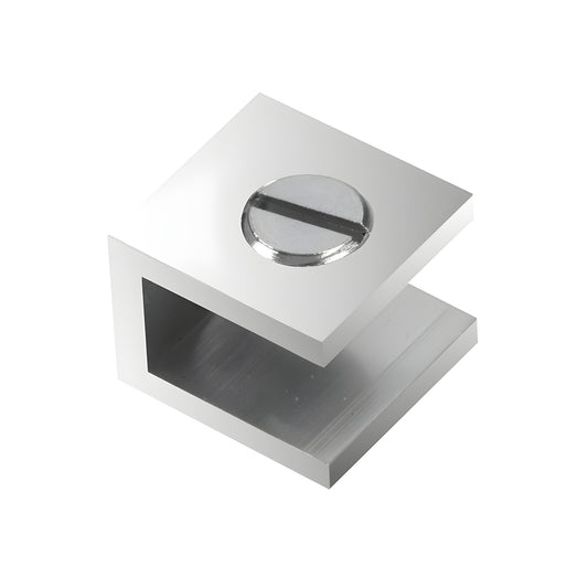 EH221 polished chrome brass set screw glass clamp, no drill design for 3/16-1/4 (5-6mm) glass