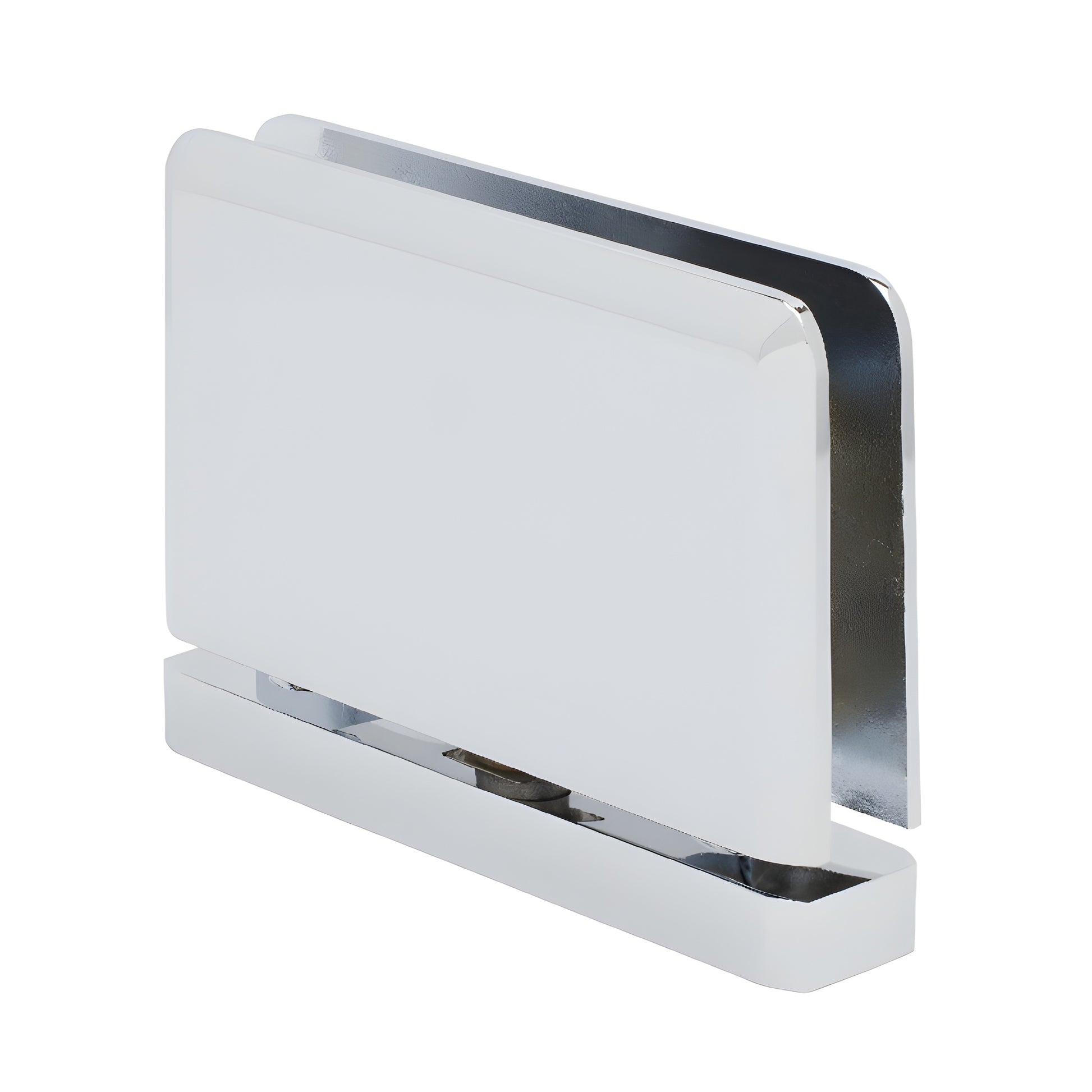 Polished chrome solid-brass Senior Prima shower pivot hinge for 1/2 in. (12 mm) glass, SKU SRPPH01CH.