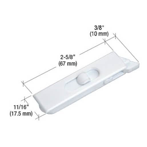 CRL White 2-5/8" Mortised Tilt Latch for secure window locking and easy installation.