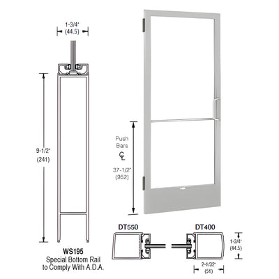 CRL-U.S. Aluminum 250 3'x7' Narrow Stile Inactive Leaf, Clear Anodized