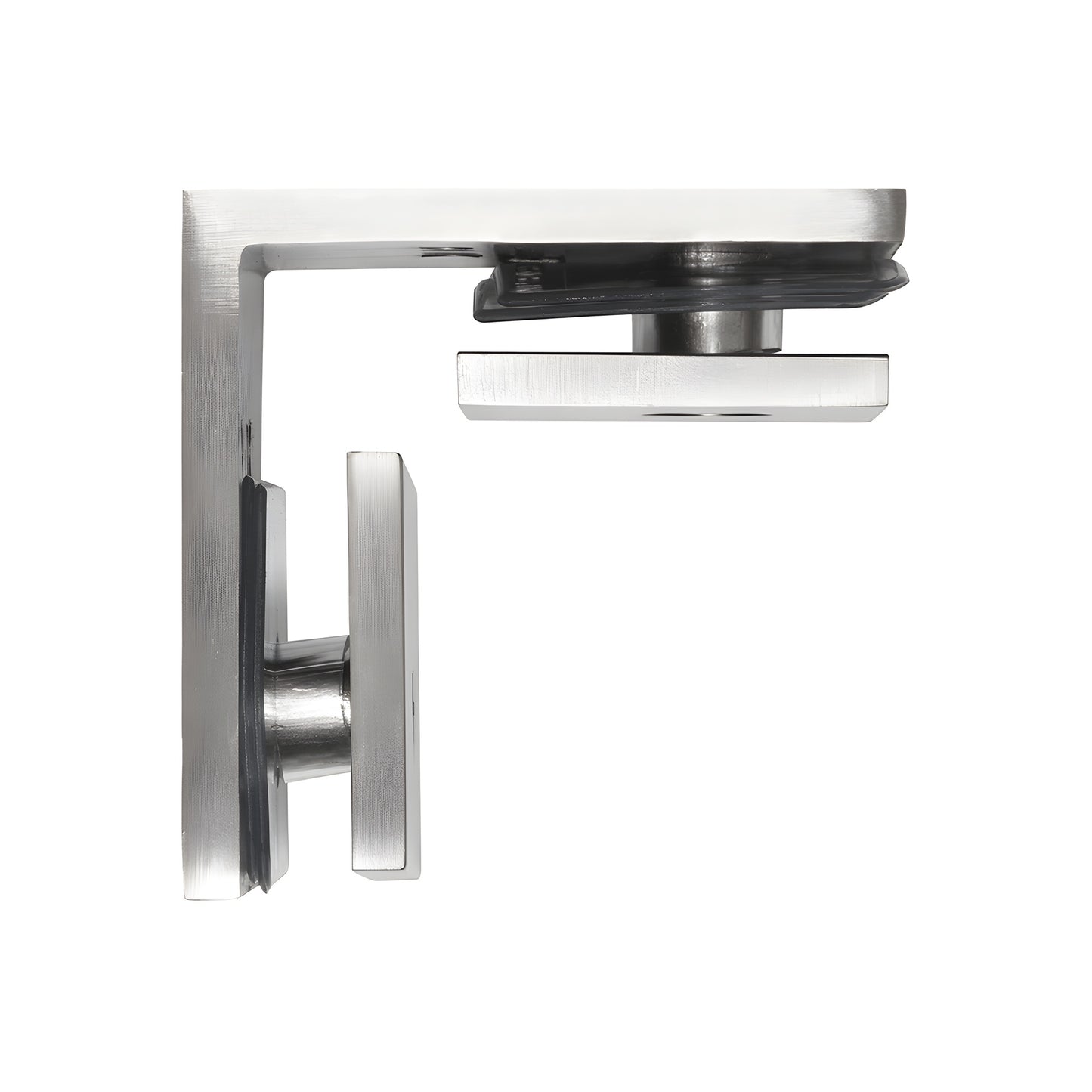 SGC90BN brushed nickel square 90 solid brass glass-to-glass shower clamp for 10-12mm frameless panels