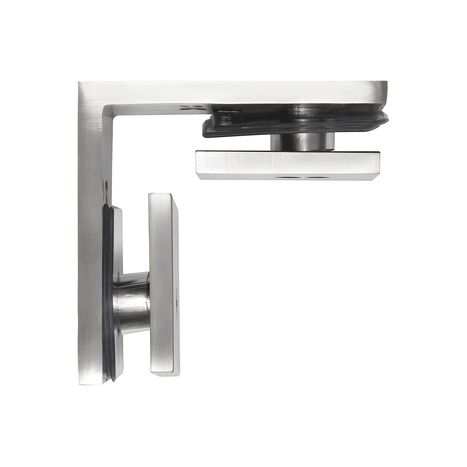 SGC90BN brushed nickel square 90 solid brass glass-to-glass shower clamp for 10-12mm frameless panels
