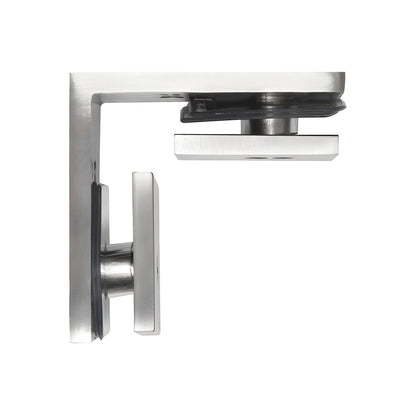 SGC90BN brushed nickel square 90 solid brass glass-to-glass shower clamp for 10-12mm frameless panels
