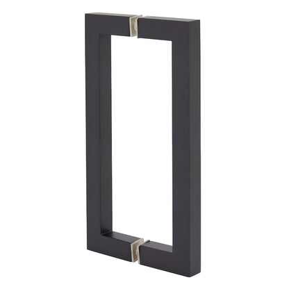 SQ8X80RB square-corner brass tubular back-to-back door pull in oil rubbed bronze, 8 in center-to-center