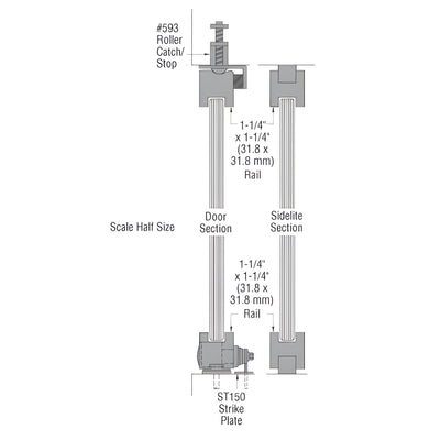 CRL-Blumcraft® 1/2 in Tempered Glass Sidelite - Brushed Stainless