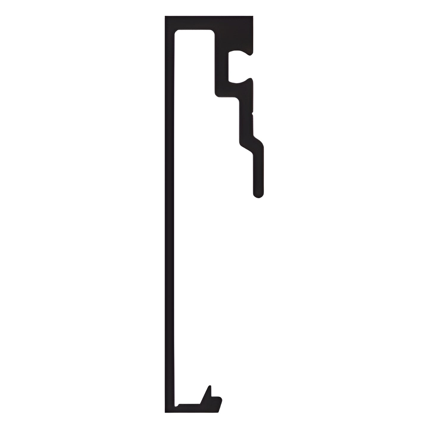 Aluminum extrusion profile, tall narrow cross-section, clear anodized Class 1 finish. SKU RW63411