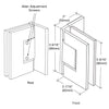 Polished chrome adjustable shower door hinge MEL324CH, solid brass for 8-12mm tempered glass