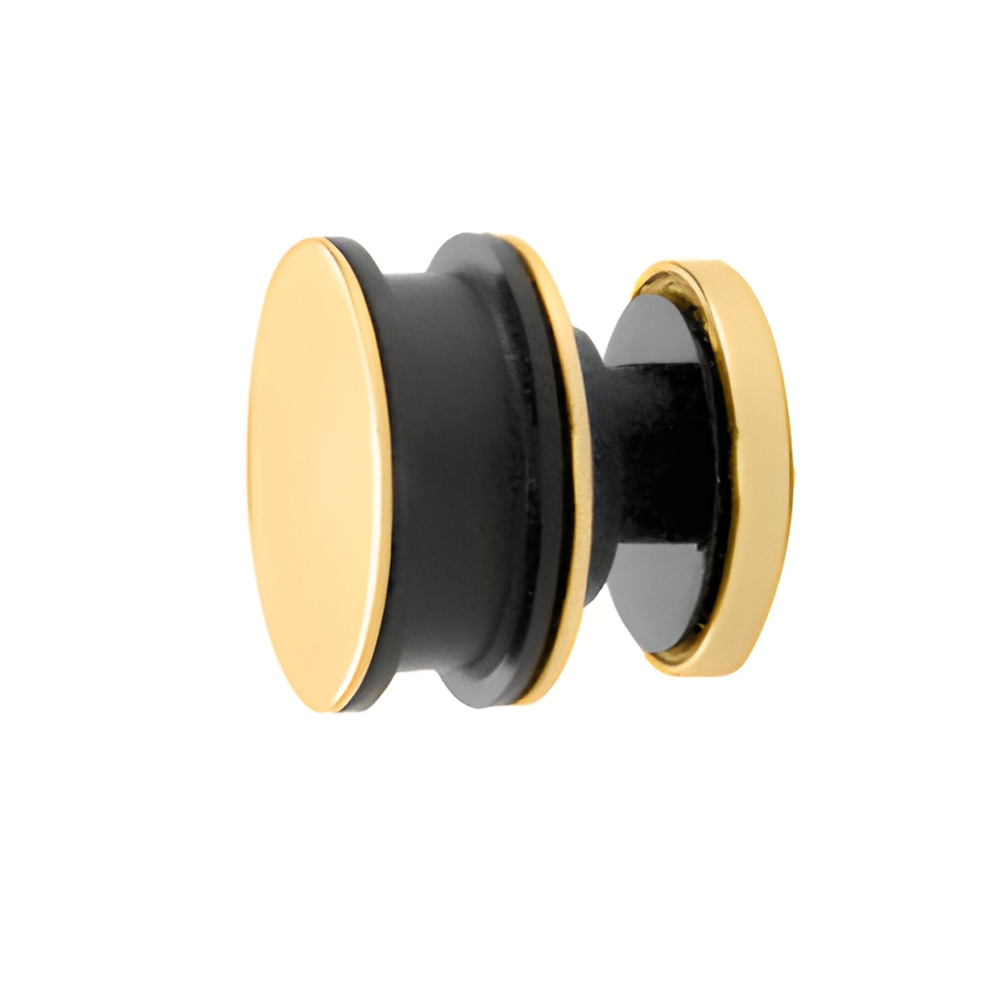 SER78SB satin brass frameless sliding shower system with squared header and rollers over clear glass, 78-3/4 in.