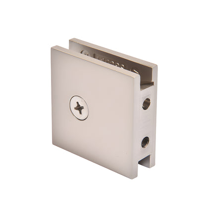 SGCU1SN satin-nickel square brass wall-mount clamp for 3/8-1/2" frameless shower glass