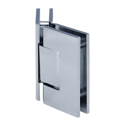 GEN045CH polished chrome square brass glass-to-glass shower hinge, self-centering 135 Geneva series