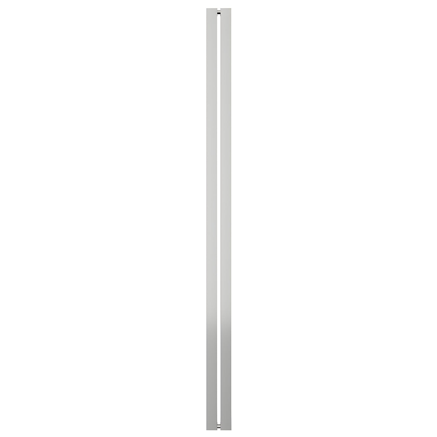 HPH601PS polished stainless steel I style square tubular shower handle, back to back glass mount for 3/8 glass, sleek long b