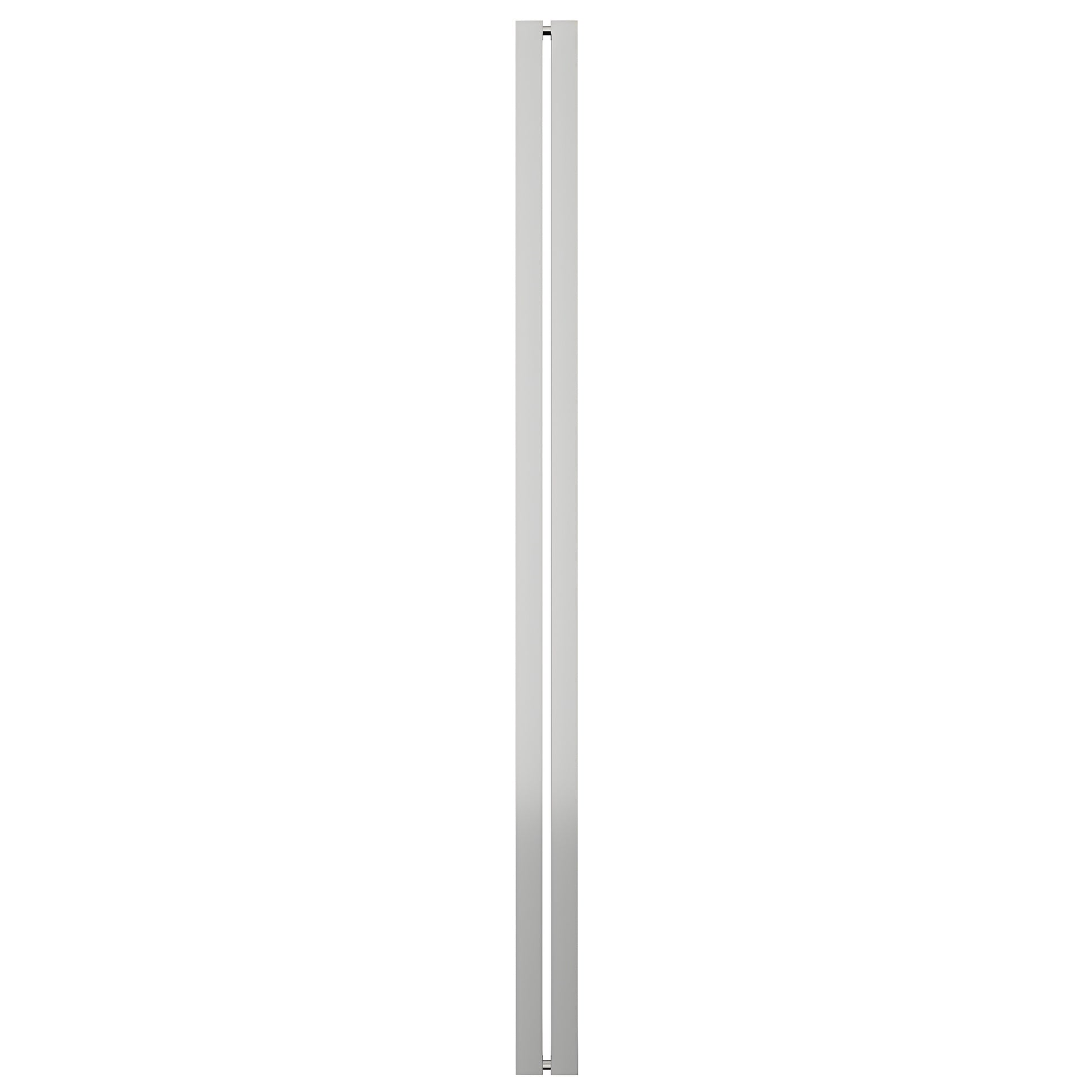 HPH601PS polished stainless steel I style square tubular shower handle, back to back glass mount for 3/8 glass, sleek long b