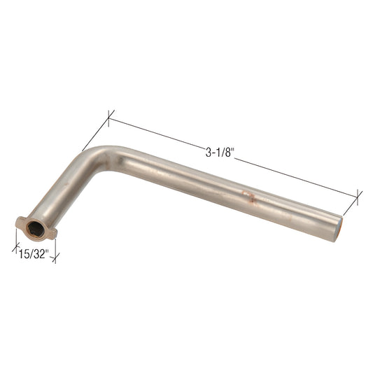 Mill-finish L-shaped custodial lock key (SKU WH03700) for WH02311 casement locks, 3-1/8" length