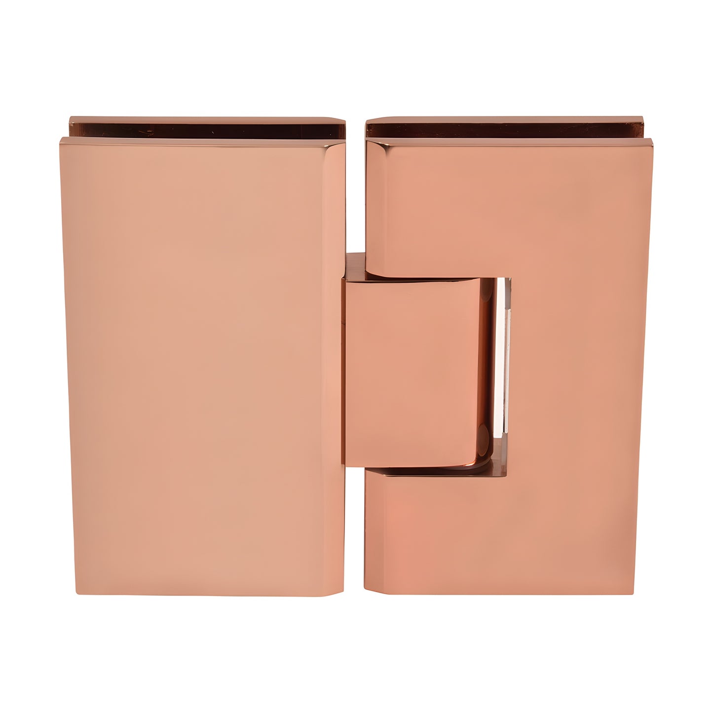 Rose gold solid-brass 180 glass-to-glass Vienna shower hinge V1E180RG, for 3/8-1/2 in tempered glass