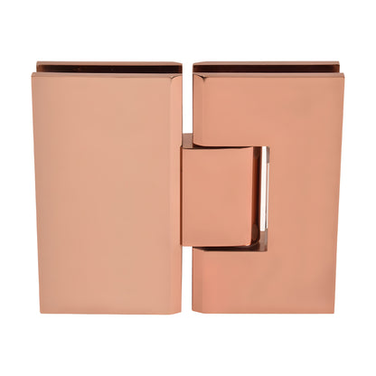 Rose gold solid-brass 180 glass-to-glass Vienna shower hinge V1E180RG, for 3/8-1/2 in tempered glass