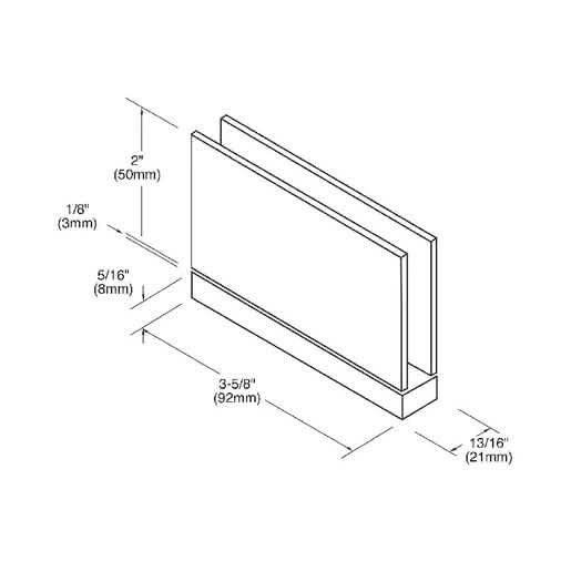 Satin Nickel Cardiff Series Hinge for Glass Doors - Top or Bottom Mount, Elegant Design