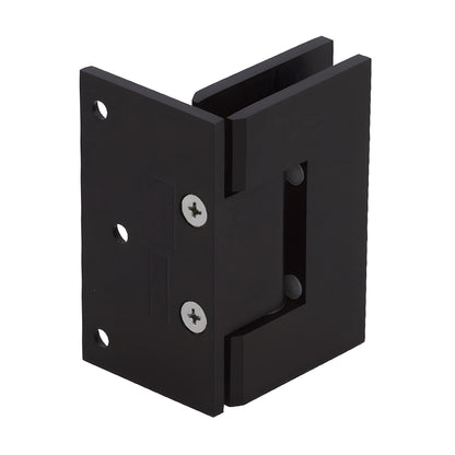 Oil-rubbed bronze adjustable solid-brass Geneva shower hinge with offset back plate, square edges - SKU GEN3440RB