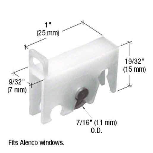 CRL 7/16" Steel Sliding Window Roller for Alenco Windows - Durable and Smooth Performance