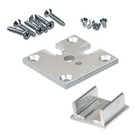 CRL Satin Anodized 2x2 Corner Partition Post Base Plate Kit for Posts Up to 24 Inches