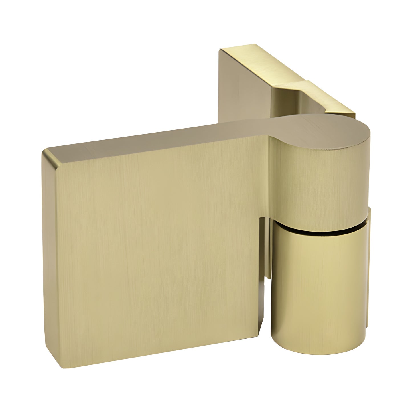 Brushed bronze Lugano offset glass hinge, square-profile brass hinge for frameless shower doors