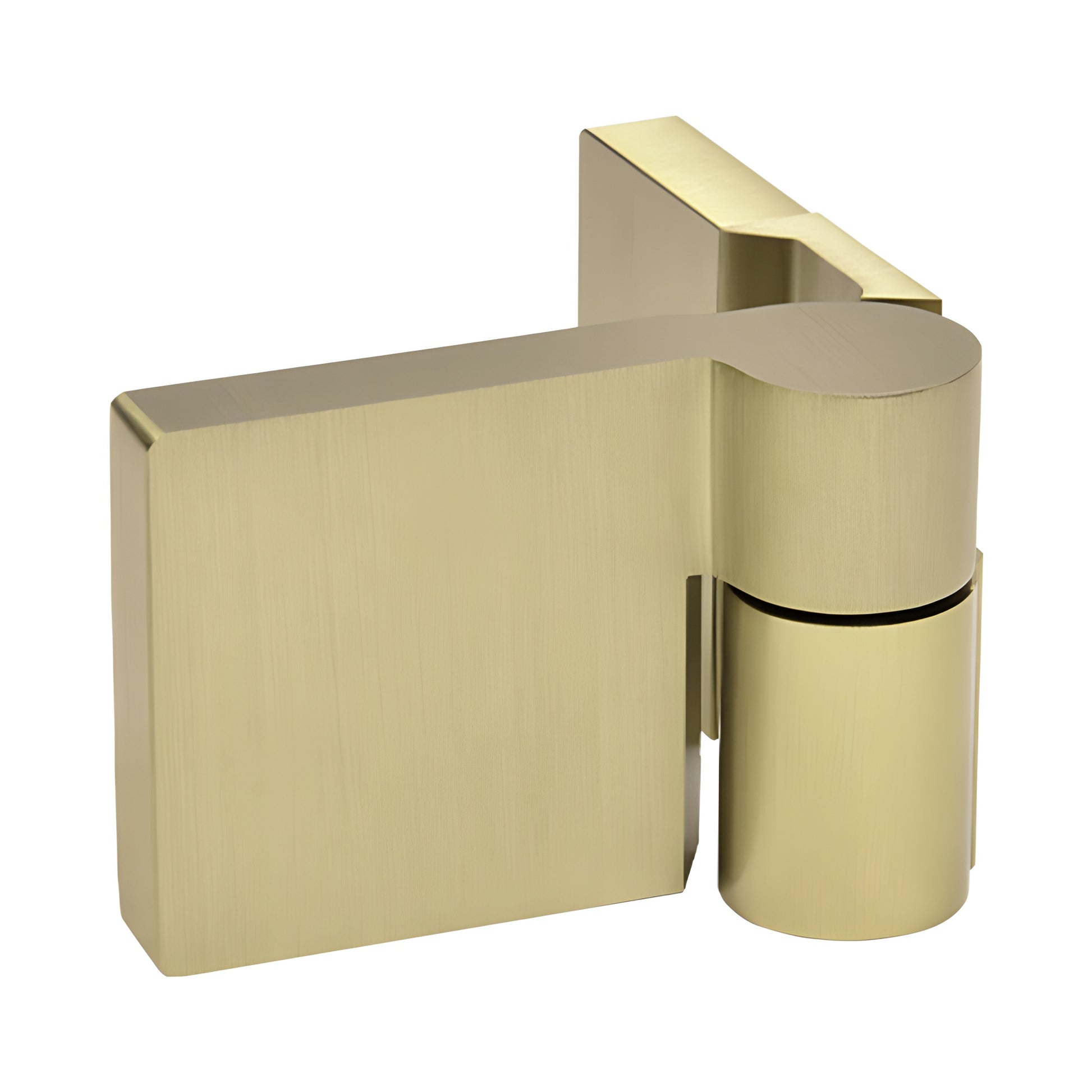 Brushed bronze Lugano offset glass hinge, square-profile brass hinge for frameless shower doors