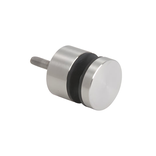 RS0B21BS 316 stainless brushed glass rail standoff base and cap, 2 in diameter with mounting stud