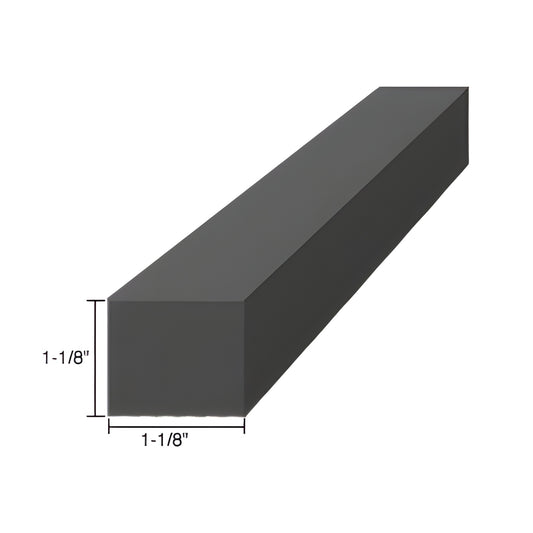 CRL SBSN8 black silicone rubber setting block, 4 in long x 1-1/8 in square spacer for glazing and sealant use