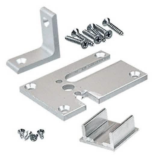 CRL Satin Anodized 2x3 Right End Partition Post Base Plate Kit for 24"+ Posts