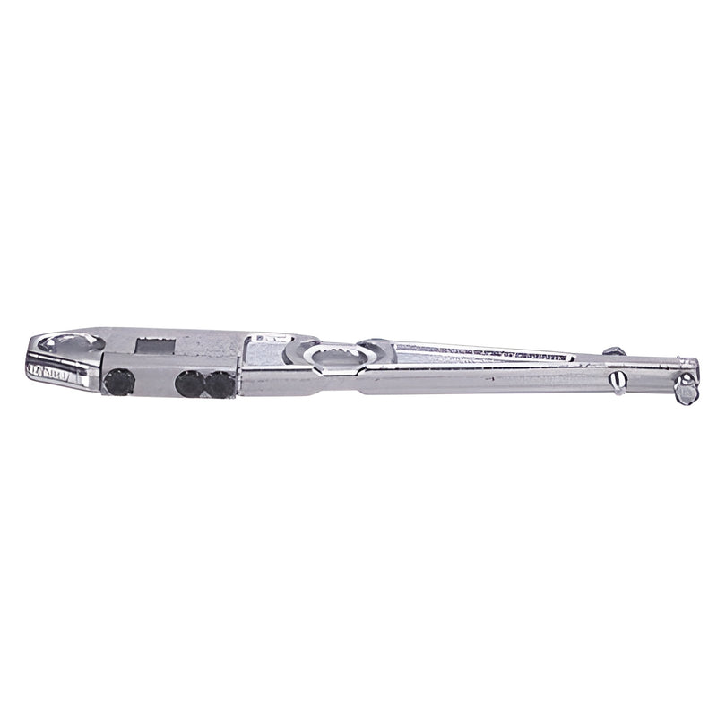 CRL chrome adjustable side-load top arm SKU 20400B for 1/2" glass top rail, lateral and centering adjustment.