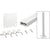 CRL Sky White 36 in Trim-Line Surface Mount Post Kit for Glass Railing