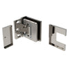 BEL344CH Bellagio polished chrome offset square hinge for frameless glass shower doors, fits 8-10mm glass