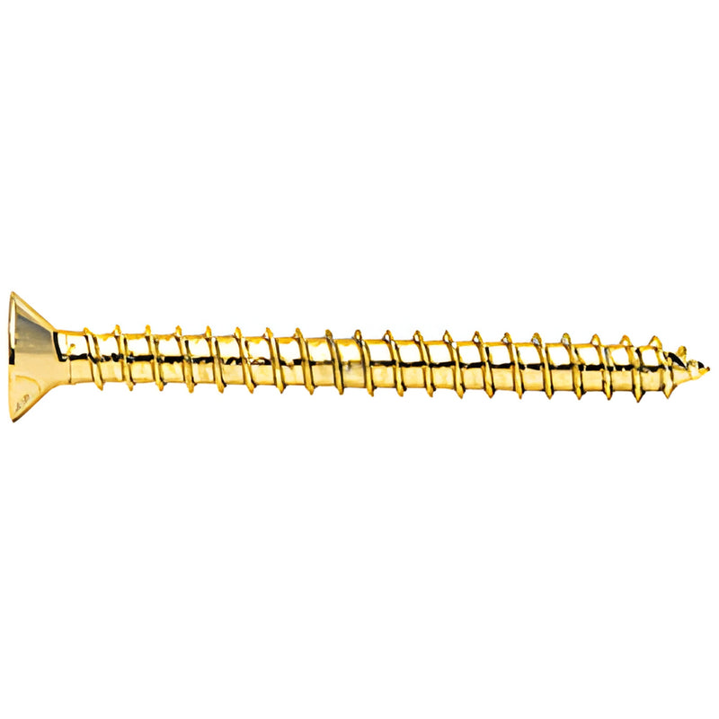 Polished brass Phillips flat-head 2 in (51 mm) M10 screw - SKU P102BR