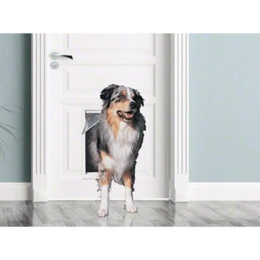 CRL Extra Large White Plastic Framed Pet Door for Easy Pet Access and Security