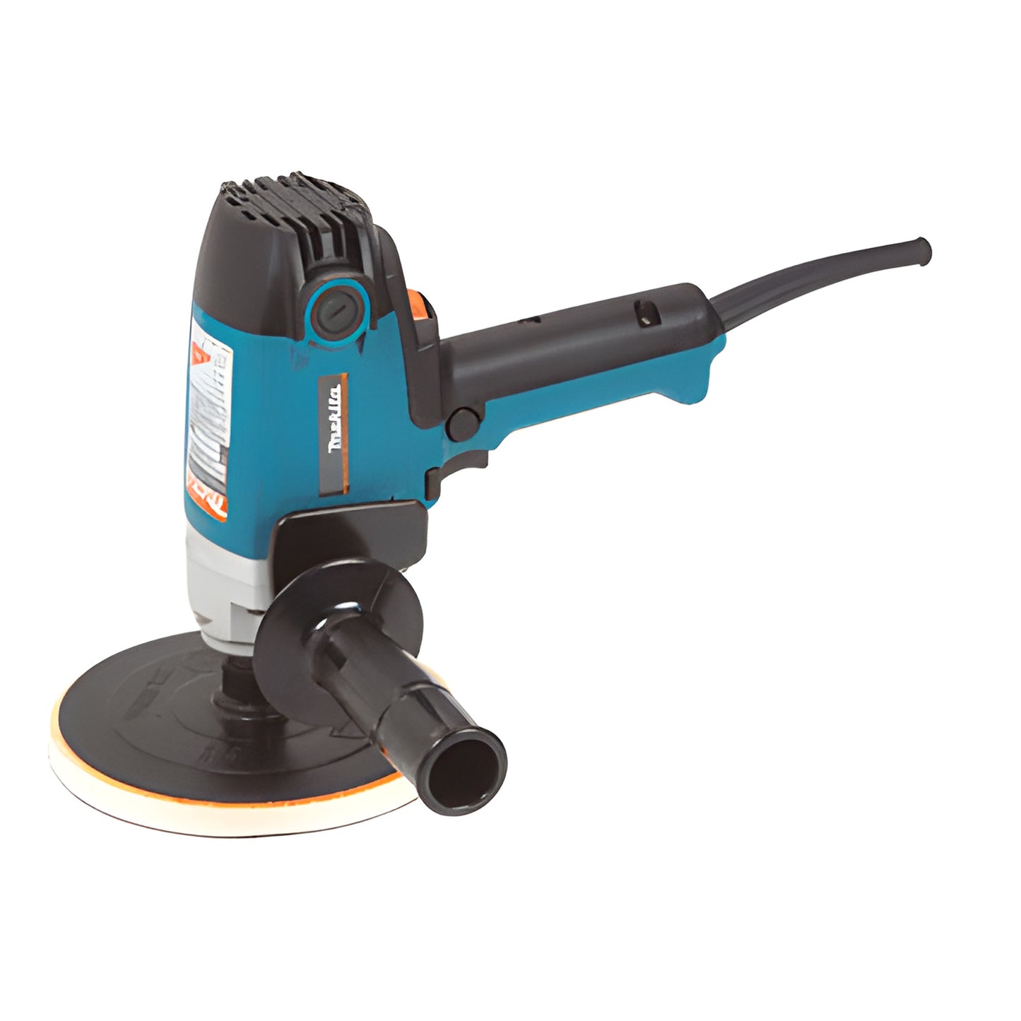 Makita PV7001C 7-inch disc sander-polisher, teal/black, side handle and hook-and-loop pad, corded.