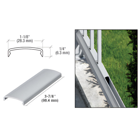 Clear-anodized aluminum picket spacer, 3-7/8" snap-on for 5/8" square pickets, fits CRL 100 Series railing.