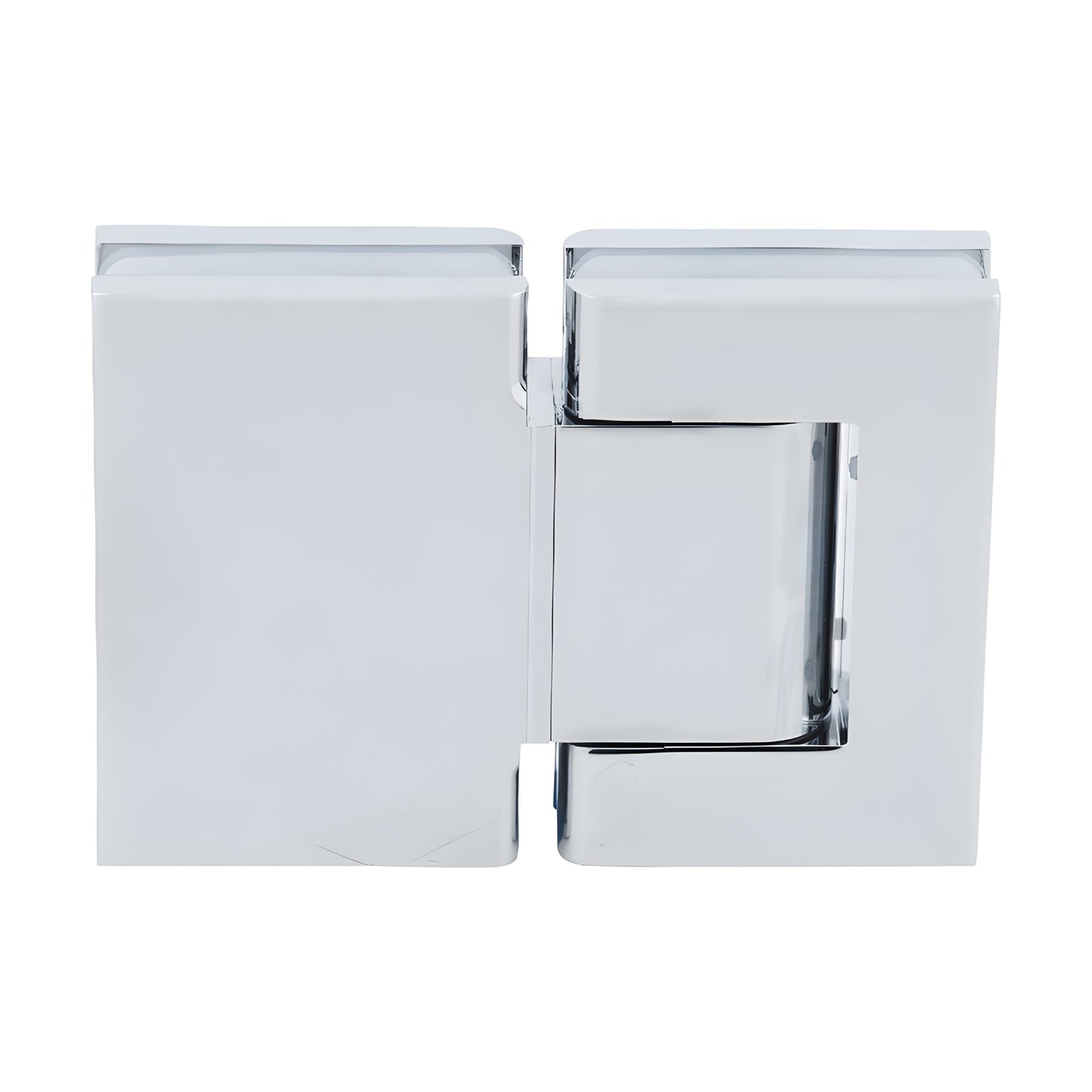 CRL H8015BTCH polished chrome 180 glass-to-glass oil-dynamic hinge, square profile, adjustable self-closing, hold-open optio