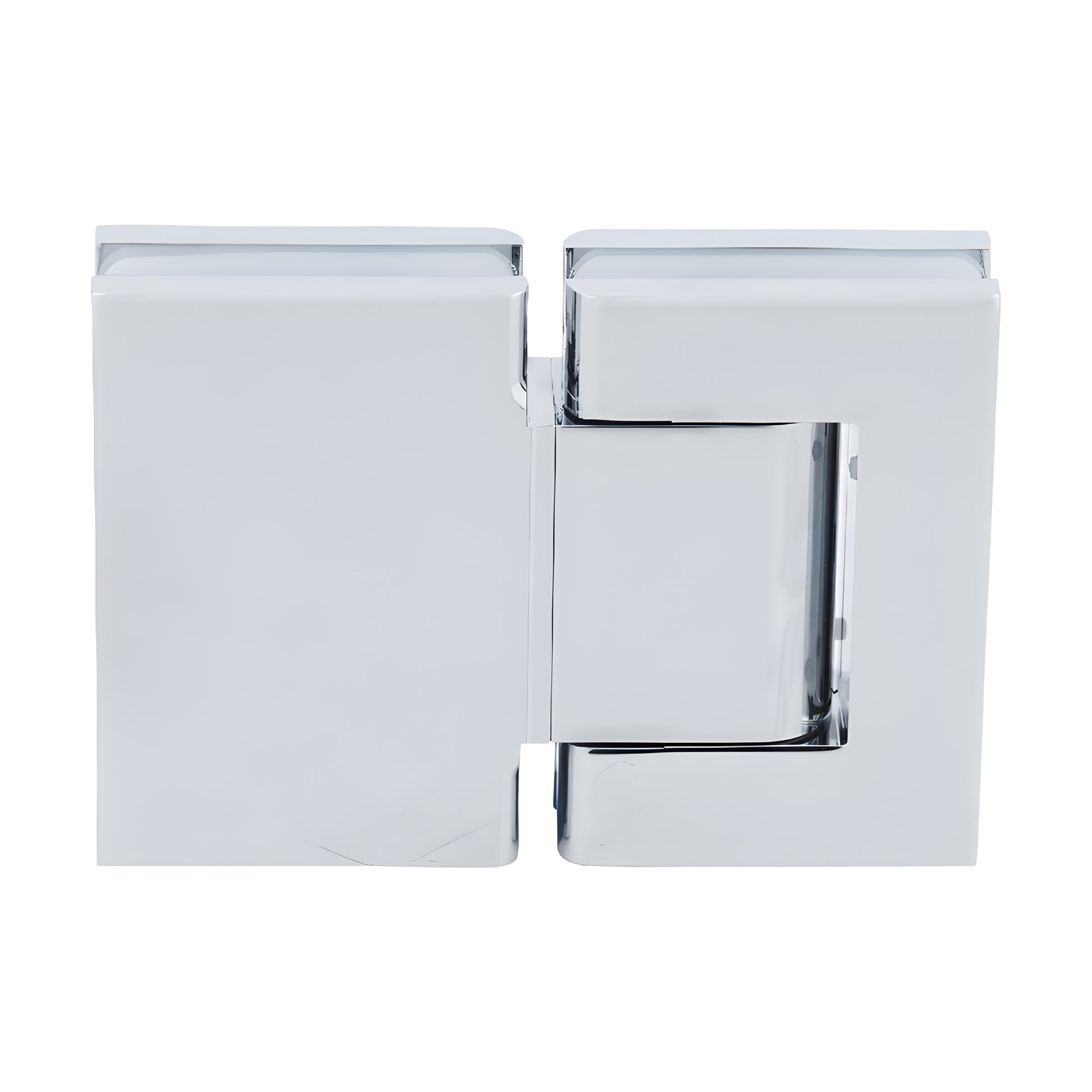 CRL H8015BTCH polished chrome 180 glass-to-glass oil-dynamic hinge, square profile, adjustable self-closing, hold-open optio