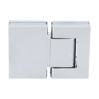 CRL H8015BTCH polished chrome 180 glass-to-glass oil-dynamic hinge, square profile, adjustable self-closing, hold-open optio