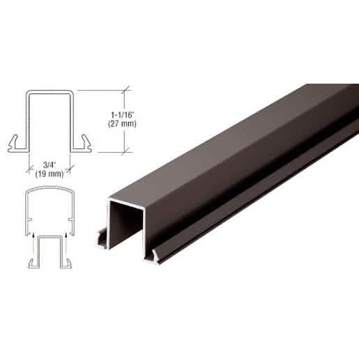 Matte Bronze Horizontal Snap-In Infill for Glass, 241" Long - Sleek & Durable Design