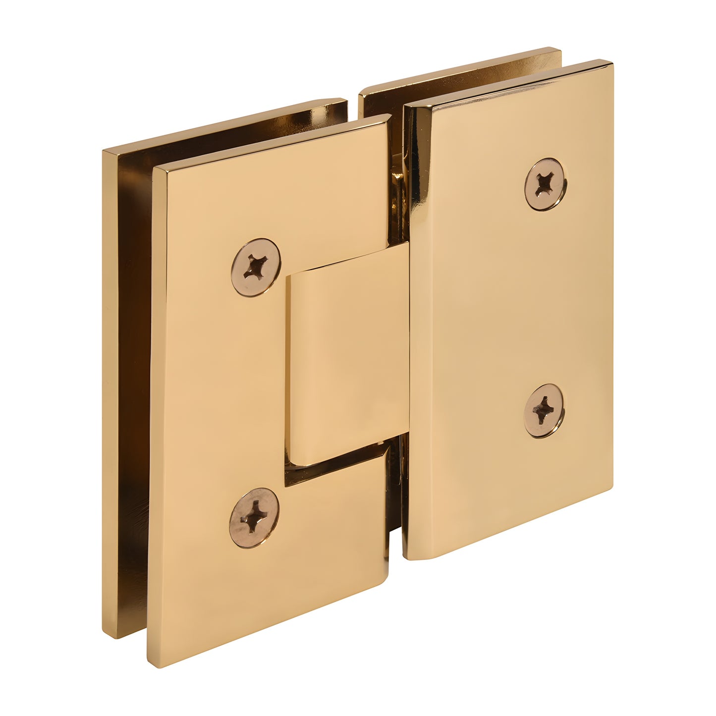 French gold solid brass 180 glass-to-glass shower hinge, Vienna series - SKU V1E180FG