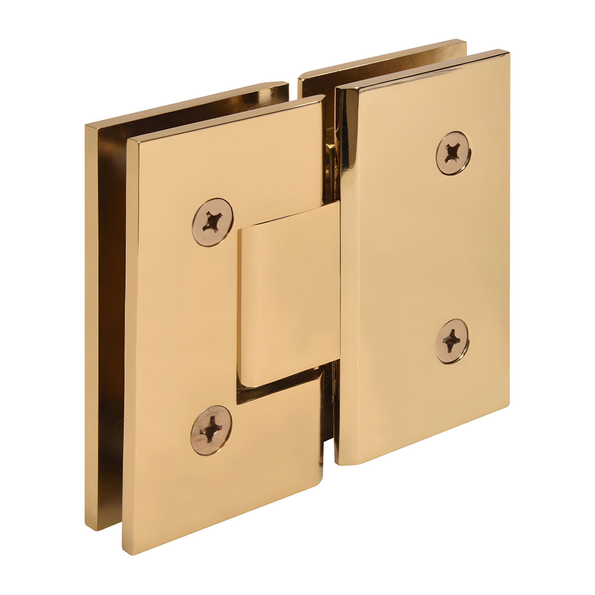 French gold solid brass 180 glass-to-glass shower hinge, Vienna series - SKU V1E180FG
