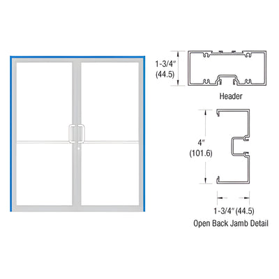 CRL-U.S. Aluminum 400 Double Door Frame, Clear Anodized 75.5x85.75