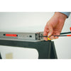 Kwik-Adjust DR6K pivot alignment rail with adjustable slide block and two mounting screws, polished metal.