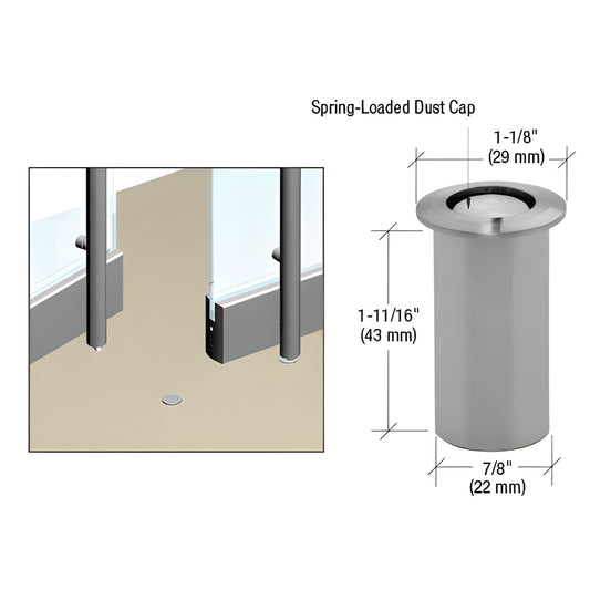 CRL 58DKBS 316 brushed stainless spring-loaded dustproof keeper for ladder pulls; fits 5/8" (16 mm) throw bolt.